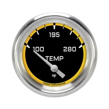AutoCross Yellow 2-5/8" Short Sweep Water Temp Gauge image 1