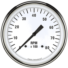 White Hot 5" Tachometer Gauge (8000 RPM) image 1