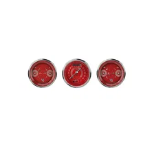 V8 Red Steelie Three Gauge Set image 1