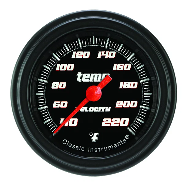 Velocity Black 2-1/8" Stock Eliminator Tempature Gauge