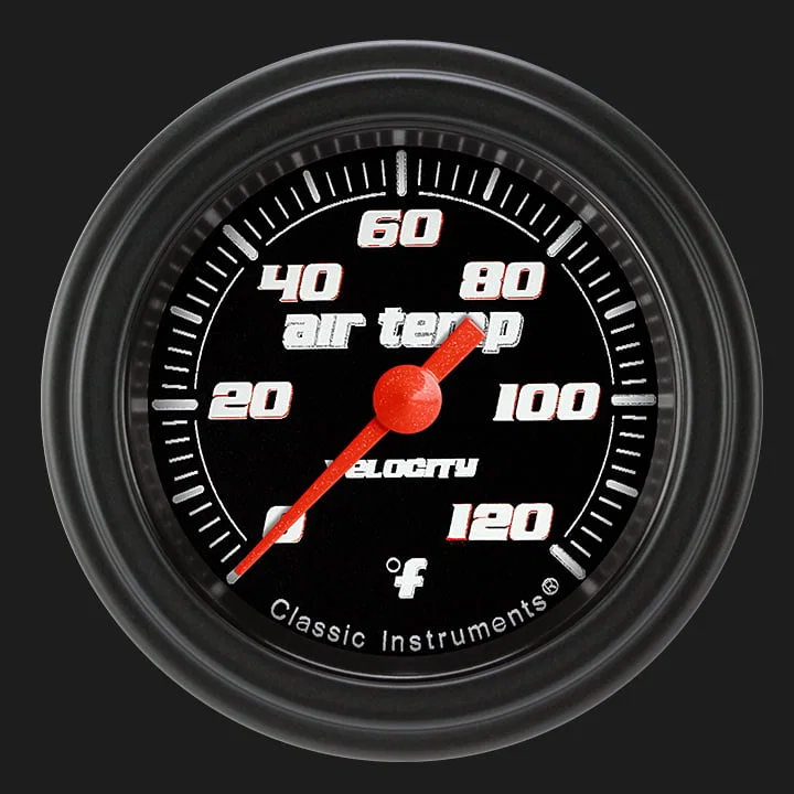 Velocity Black 2-1/8" Outside Air Tempature Gauge