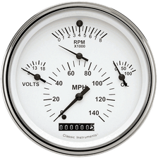 Tetra Series White Combination Gauge image 1