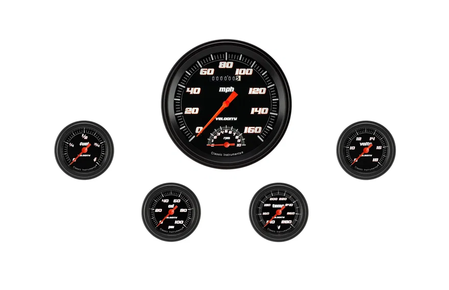 Velocity Black Five Gauge Set