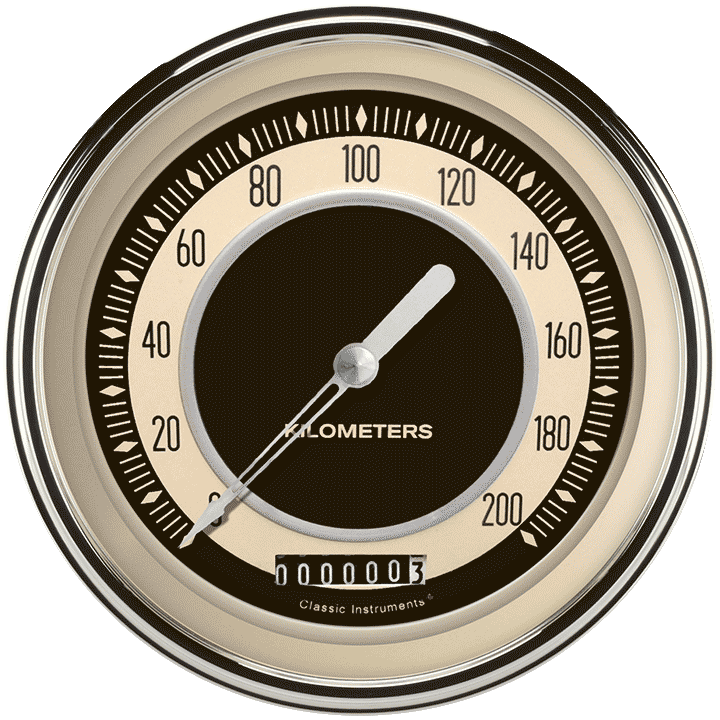 Nostalgia VT 4-5/8" Speedometer Gauge