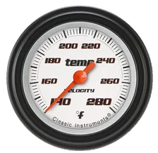 Velocity White 2-1/8" Full Sweep Water Temp Gauge image 1