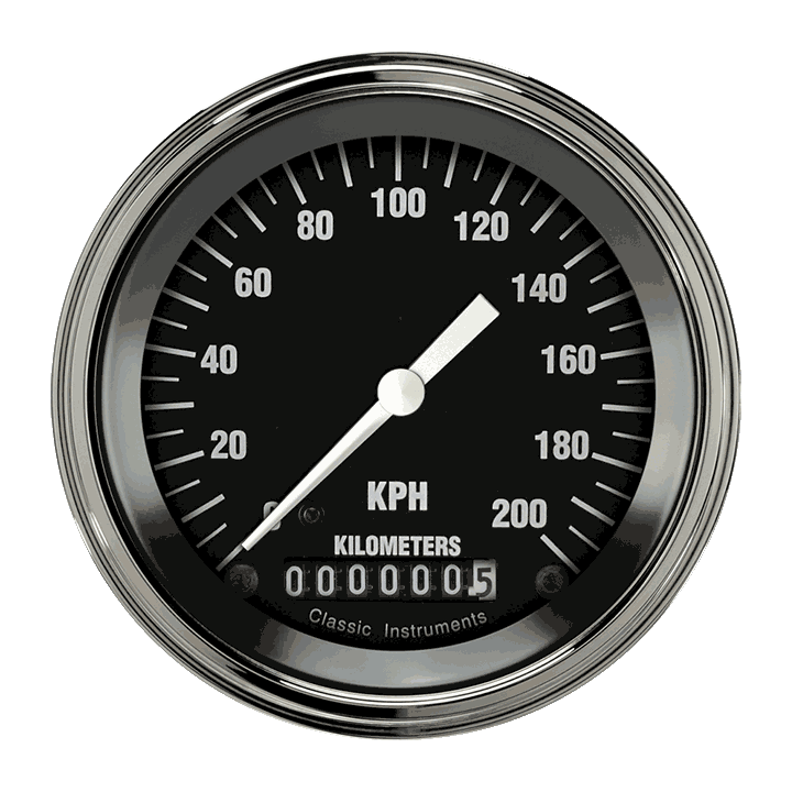 Hot Rod 3" Speedometer Gauge (200 KPH)