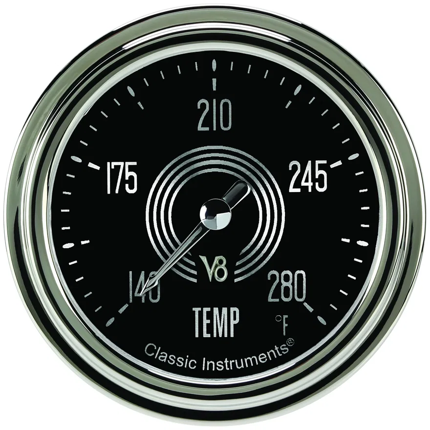 V8 Speedster 2-5/8" Full Sweep Water Temperature Gauge