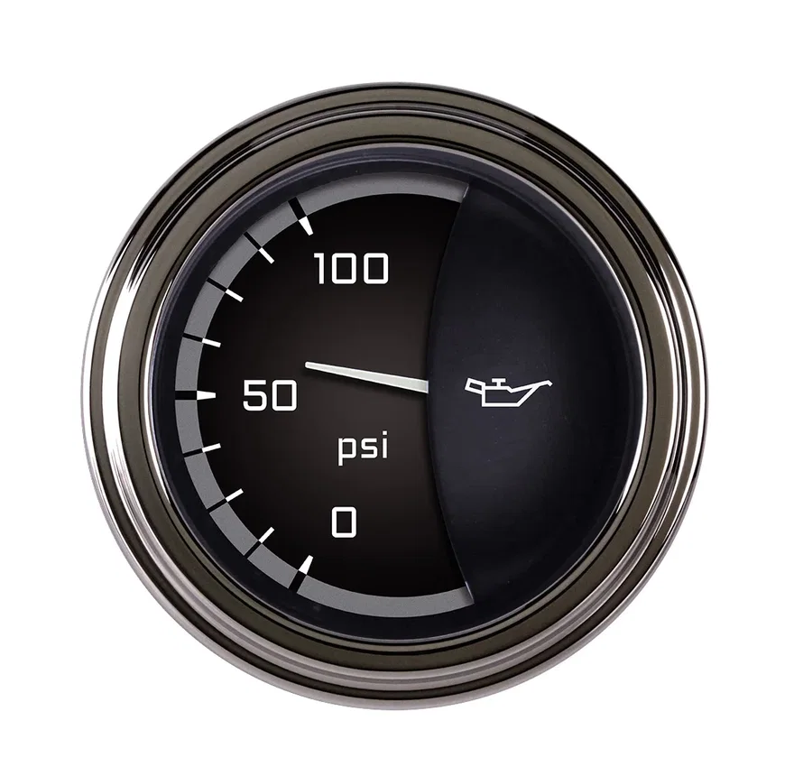 AutoCross Gray 2-1/8" Oil Pressure Gauge