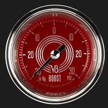 V8 Red Steelie 2-1/8" Boost/Vac Gauge image 1