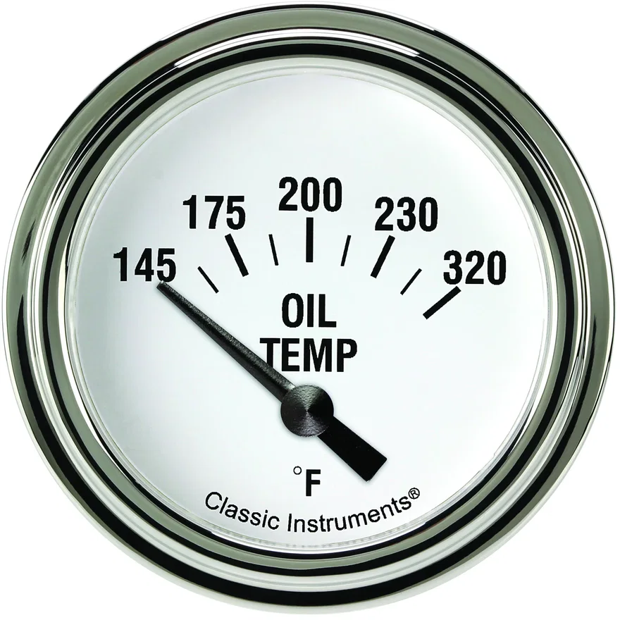 White Hot 2-5/8" Oil Temperature Gauge