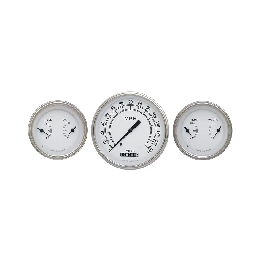 White Three Gauge Set