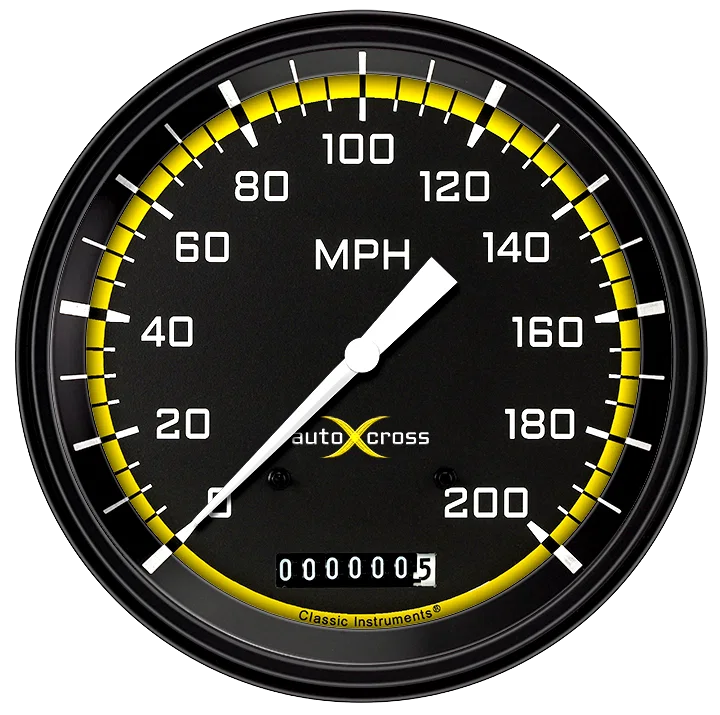 AutoCross Yellow 4-5/8" Speedometer Gauge