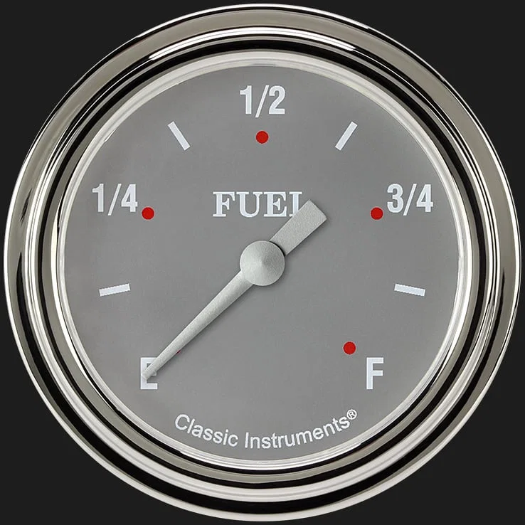 Silver Gray 2-5/8" Fuel Level Gauge