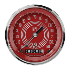 V8 Red Steelie 3" Speedometer Gauge (140 MPH) image 1