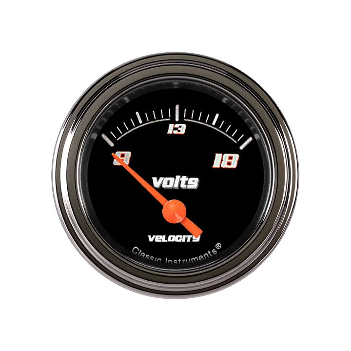 Velocity Black 2-1/8" Volt Gauge