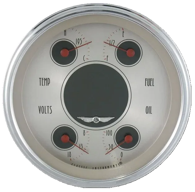 All American Nickel 4-5/8" Quad Gauge