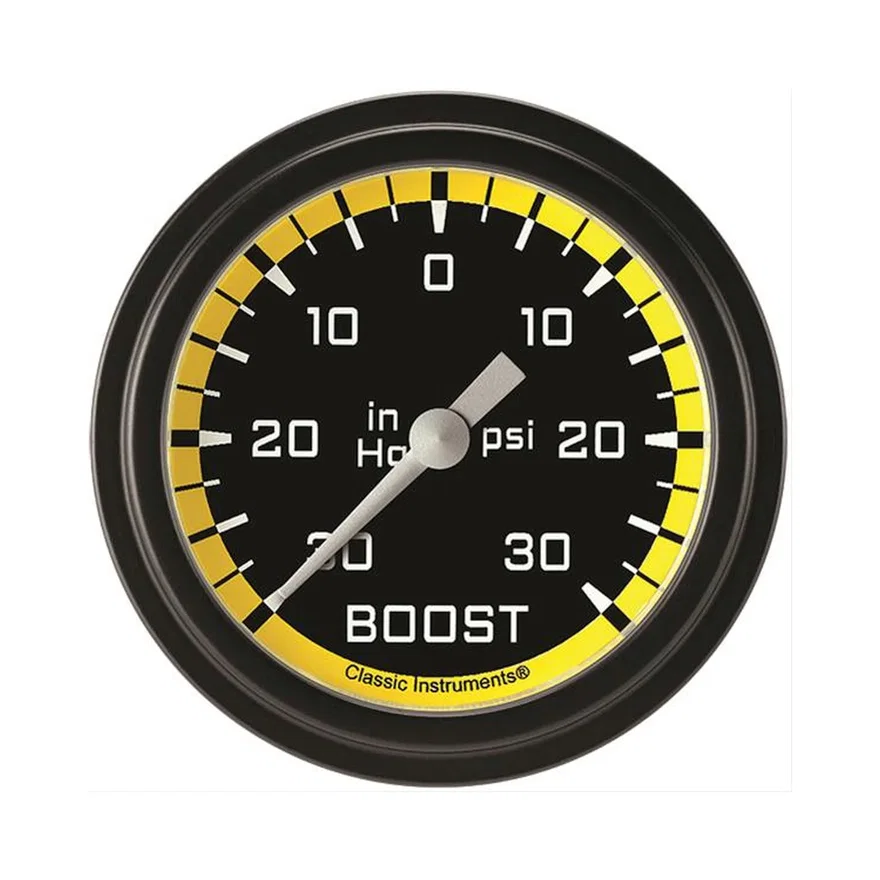 Autocross Yellow 2-5/8" Boost/Vacuum Gauge