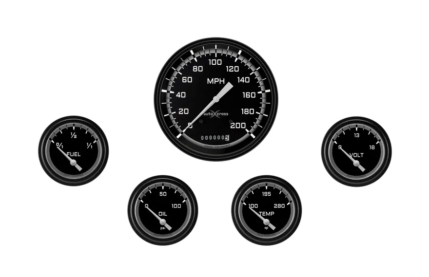 AutoCross Gray Five Gauge Set