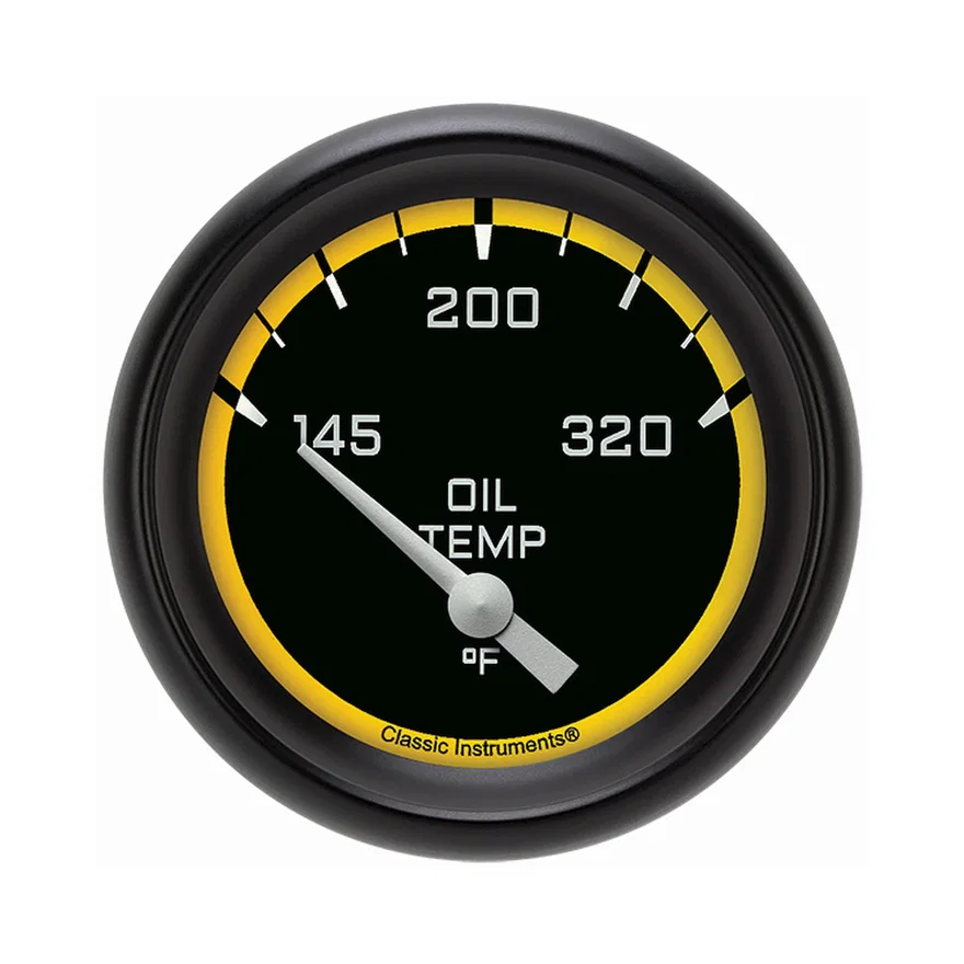 Autocross Yellow 2-5/8" Oil Temperature Gauge