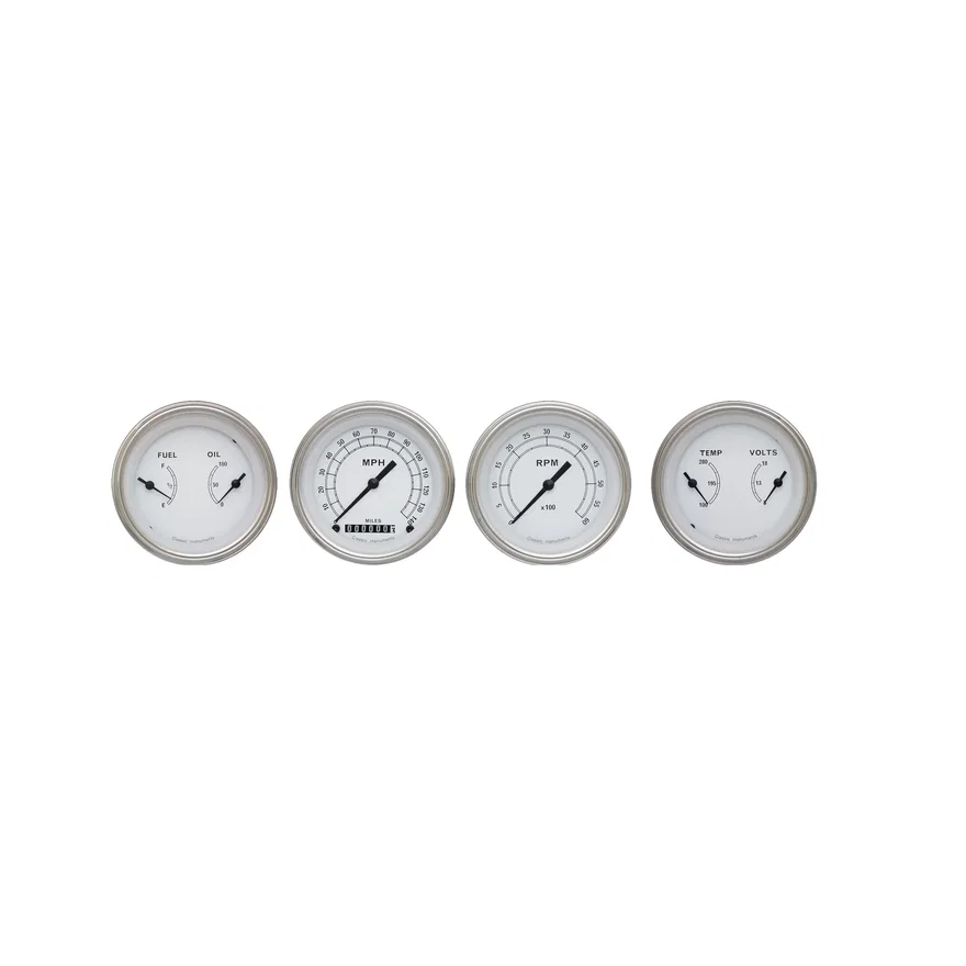 White Four Gauge Set