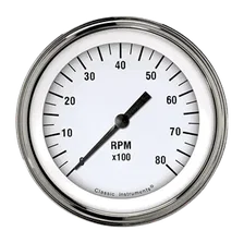 White Hot 3" Tachometer Gauge (8000 RPM) image 1
