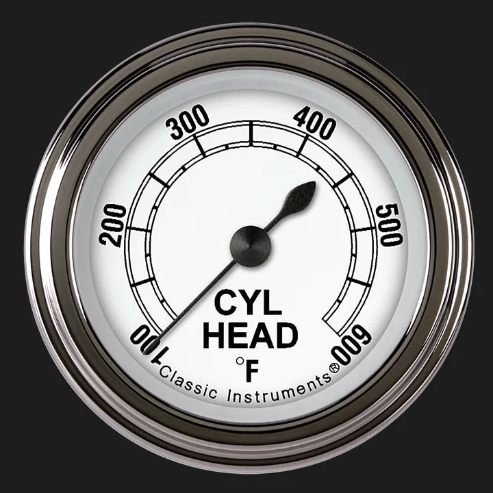 White 2-1/8" Cylinder Head Tempature Gauge