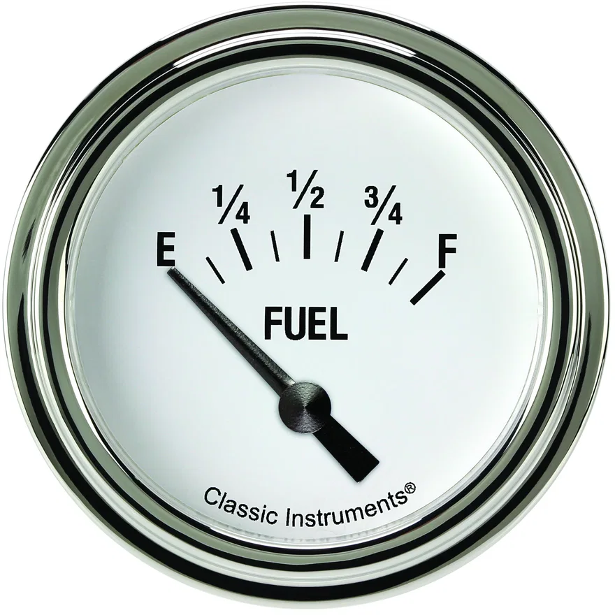 White Hot 2-5/8" Fuel Level Gauge