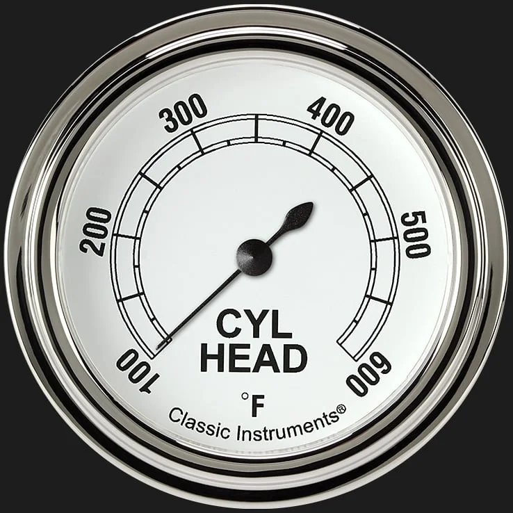 White 2-5/8" Cylinder Head Tempature Gauge