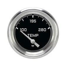 AutoCross Gray 2-5/8" Short Sweep Water Temp Gauge image 1