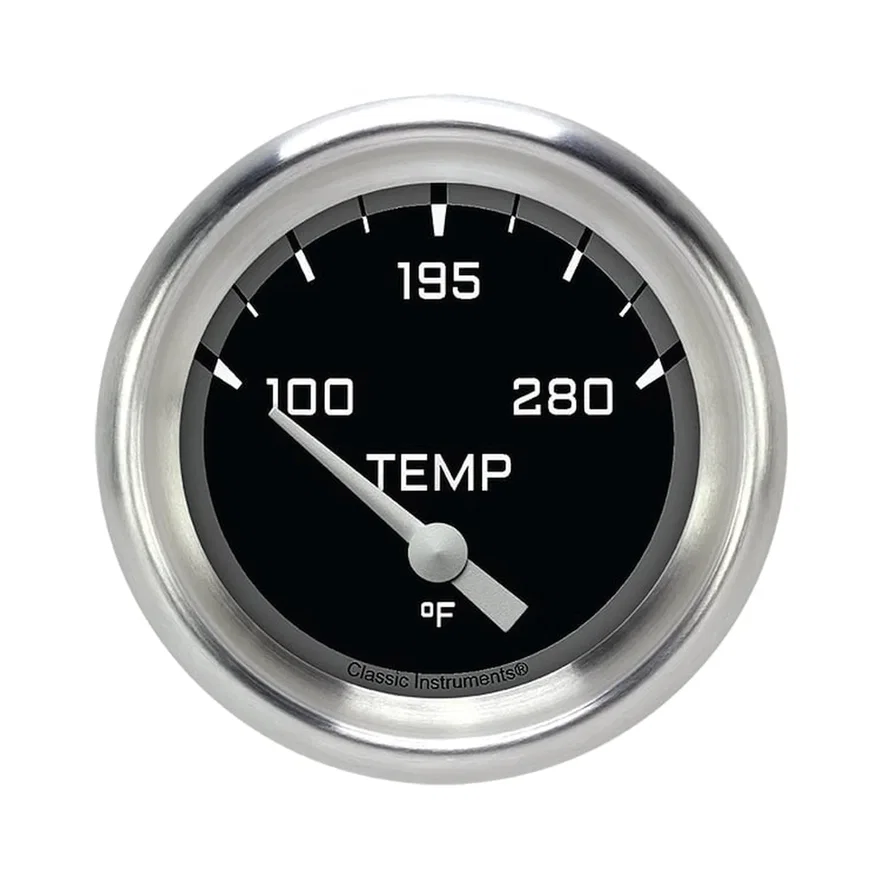 AutoCross Gray 2-5/8" Short Sweep Water Temp Gauge