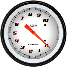 Velocity White 4-5/8" Tachometer Gauge image 1