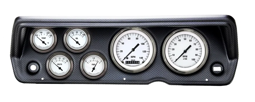 1970-76 Duster White Hot Six Gauge Set Mopar