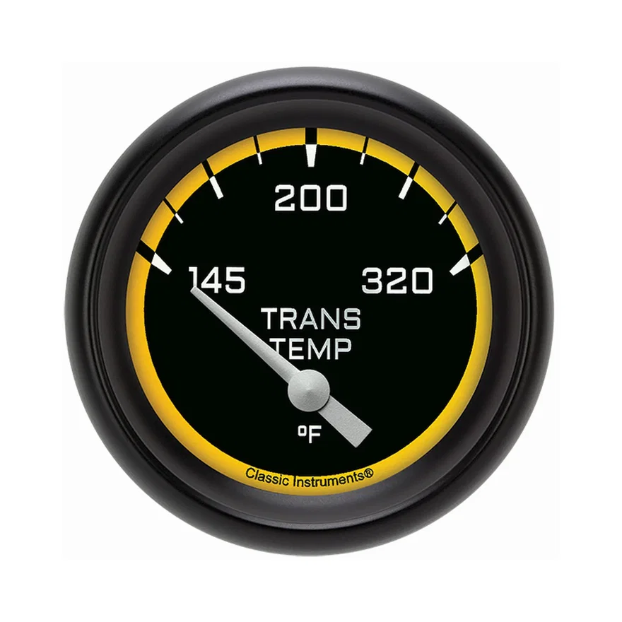 Autocross Yellow 2-5/8" Transmission Temperature Gauge