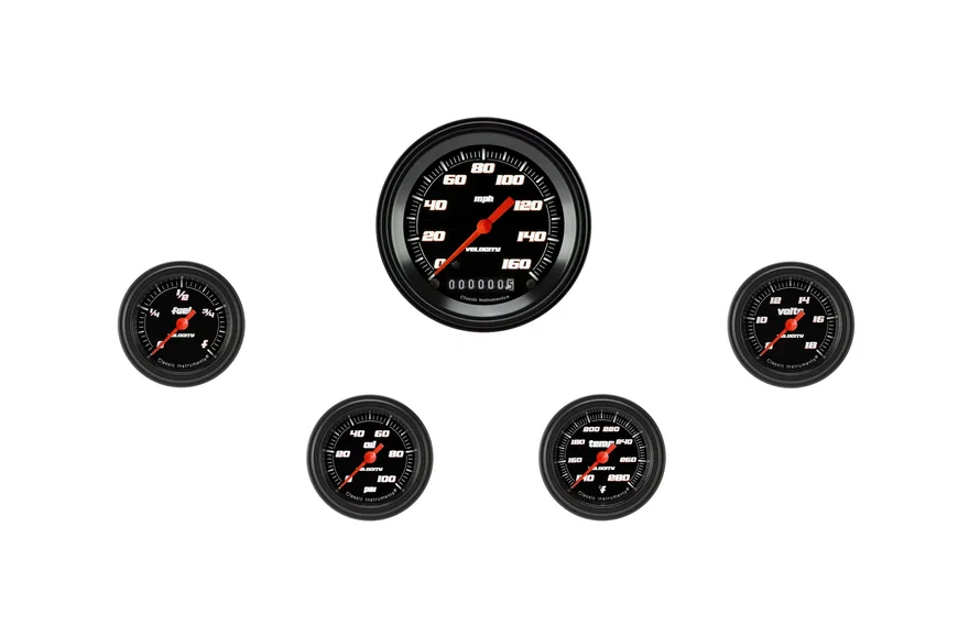 Velocity Black Five Gauge Set