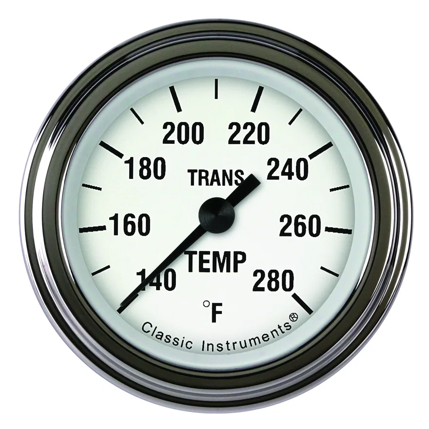 White Hot 2-1/8" Transmission Temperature Gauge