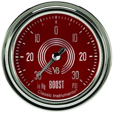 V8 Red Steelie 2-5/8" Boost/Vac Gauge image 1