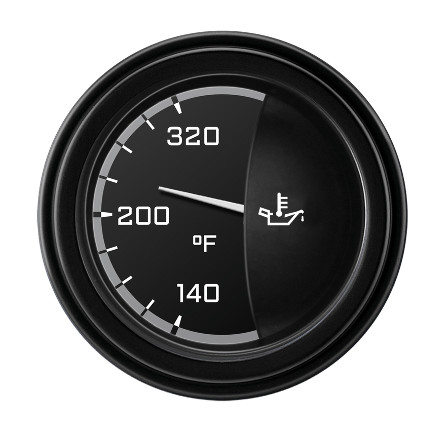 AutoCross Gray 2-1/8" Oil Temperature Gauge