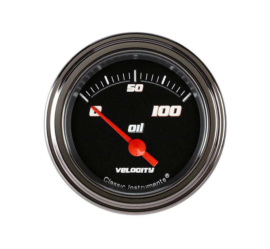 Velocity Black 2-1/8" Oil Pressure / (100 PSI)
