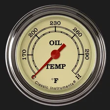 Vintage 2-1/8" Oil Temperature Gauge image 1