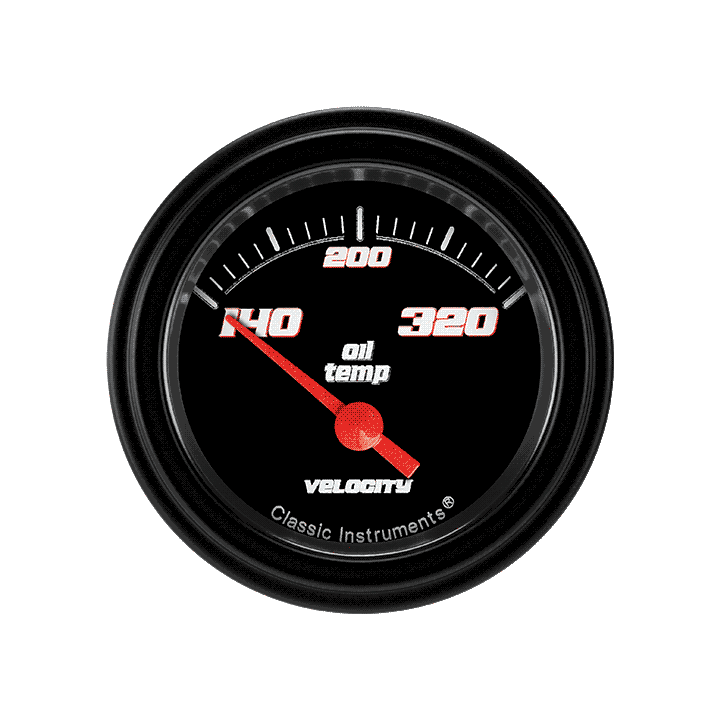 Velocity Black 2-1/8" Oil Temperature Gauge