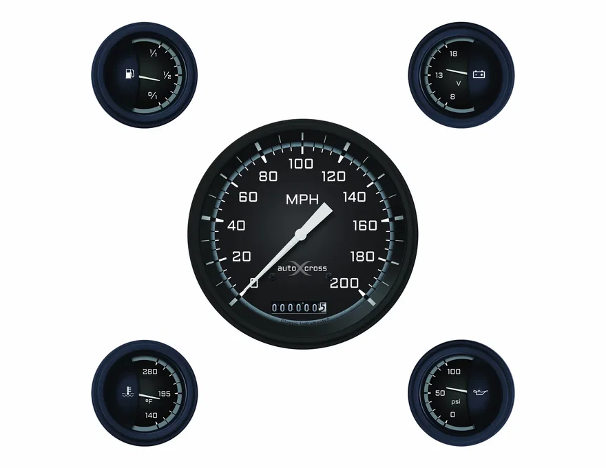Autocross Gray Six Gauge Set