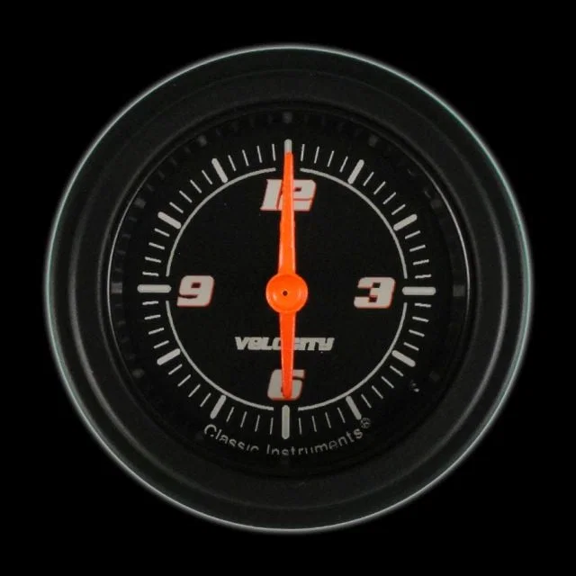 Velocity Black 2-1/8" Clock