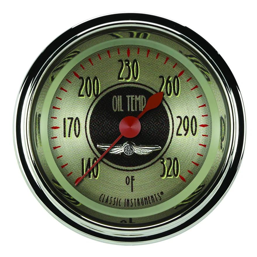 All American Nickel 2-1/8" Oil Temperature Gauge