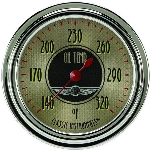 All American Nickel 2-5/8" Oil Temperature Gauge