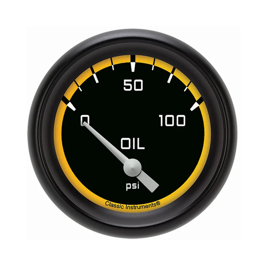 Autocross Yellow 2-5/8" Oil Pressure Gauge