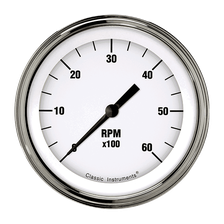 White Hot 3-3/8" Tachometer Gauge image 1
