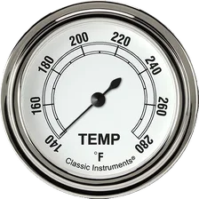 White 2-5/8" Short Sweep Water Temp Gauge image 1