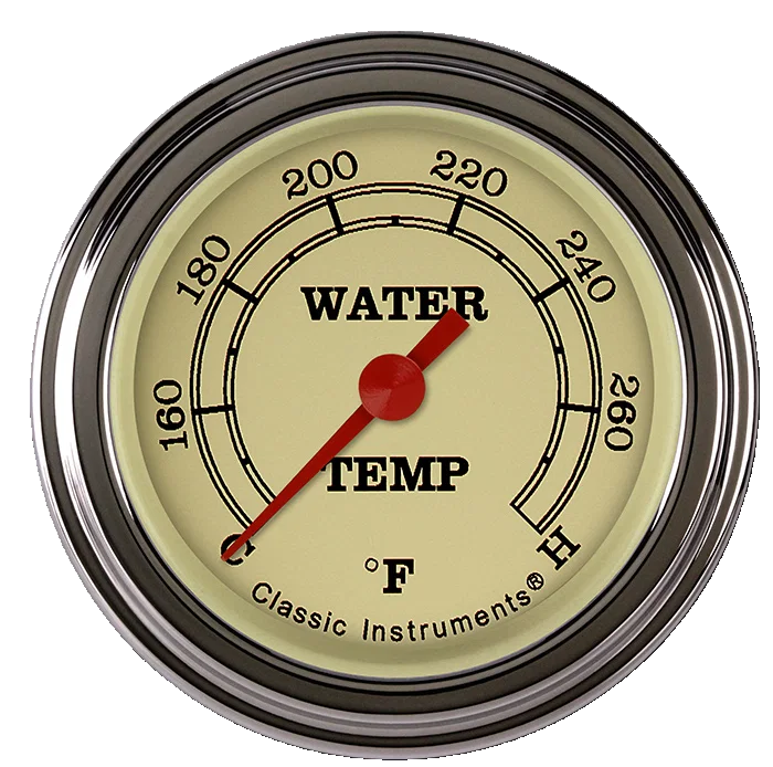 Vintage 2-1/8" Full Sweep Water Temperature Gauge