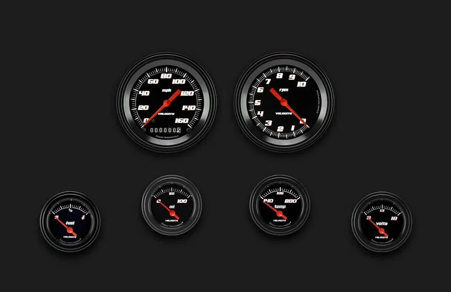 Velocity Black Six Gauge Set