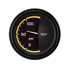 AutoCross Yellow 2-1/8" Oil Pressure Gauge image 1